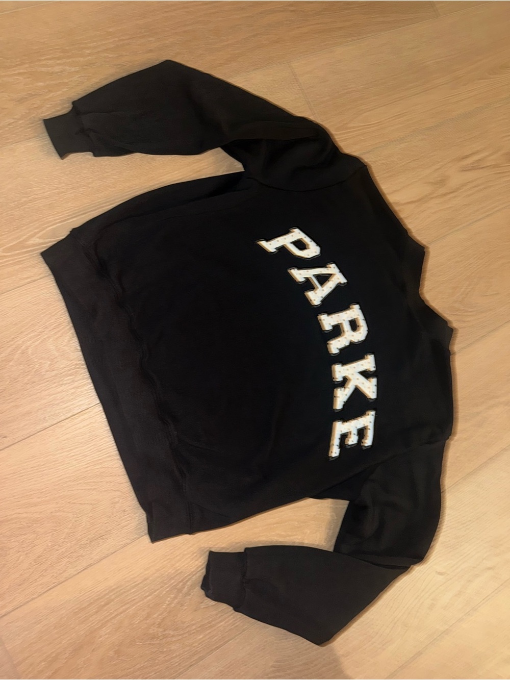 Parker Black Crewneck Sweatshirt with White Lettering
